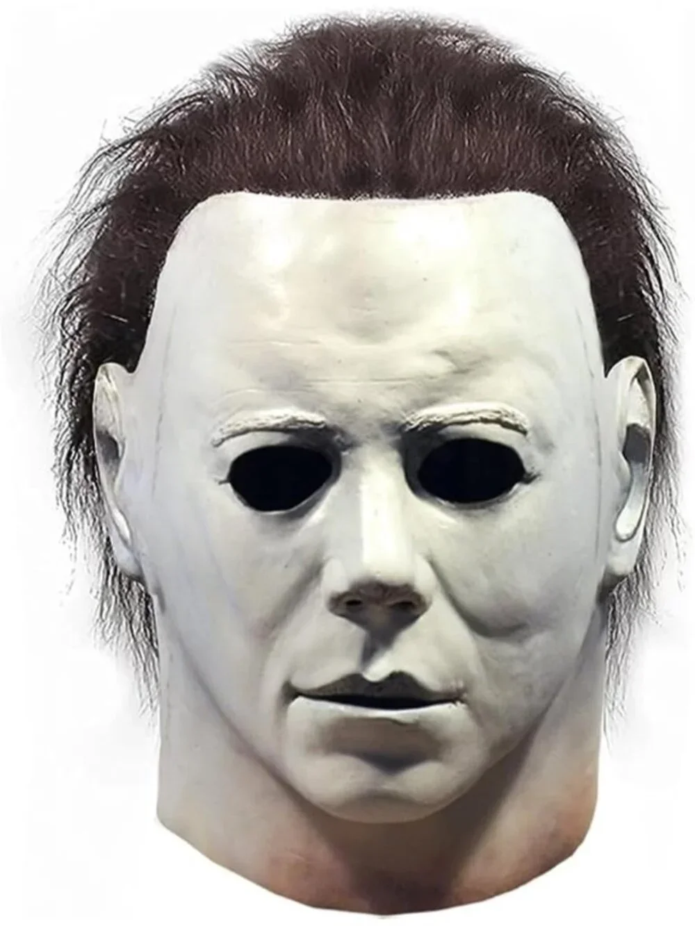 Halloween White Latex Horror Killer Cosplay Party Costume And Head Mask